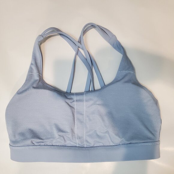 2 Pack Lululemon Energy Bras 1 Black 1 Blue Linen Size 6 Med Sup size B, C cups - Picture 15 of 16